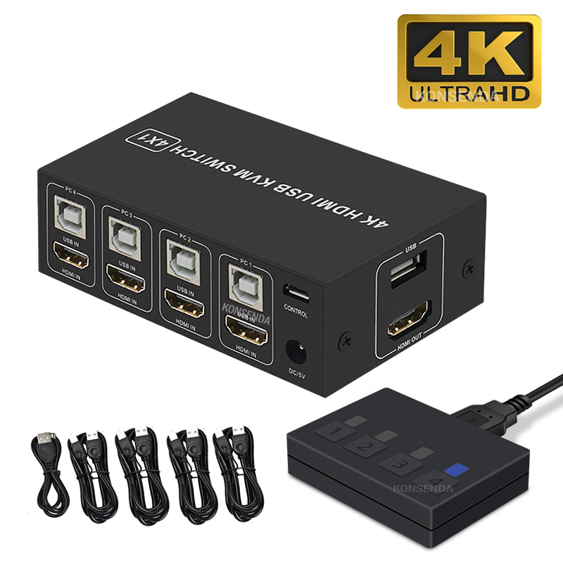Tablet Lap Desk - 4K HDMI KVM Switch 4 in