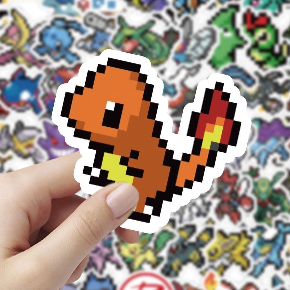 60Pcs Pixel Pokémon Stickers C - Tablet Cute Accessories ulasan dan harga