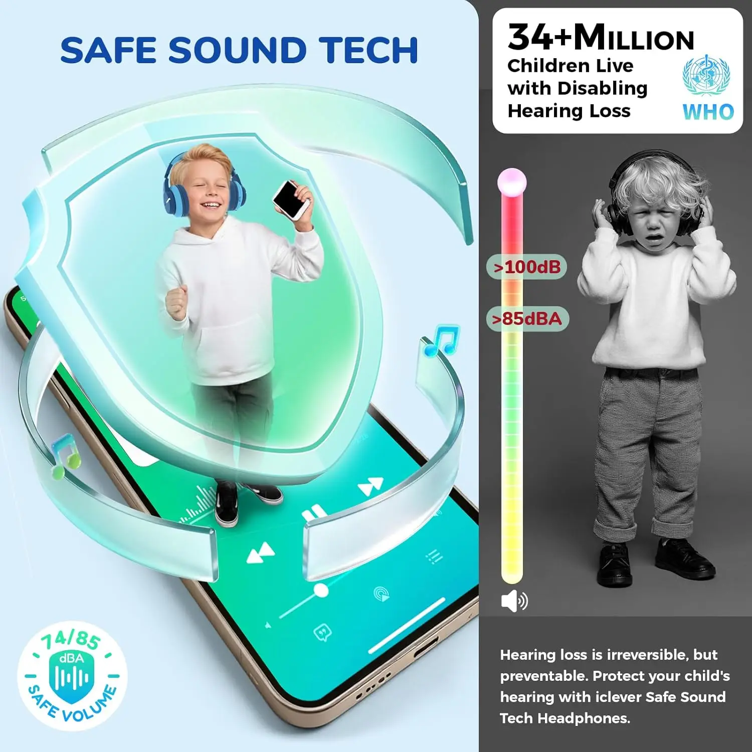 iClever BTH12 Kids Bluetooth H - Wired Earphone Lightning ulasan dan harga