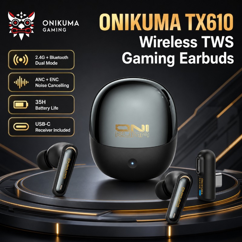 ONIKUMA TX610 Wireless Gaming  - Wired Earphone Lightning ulasan dan harga